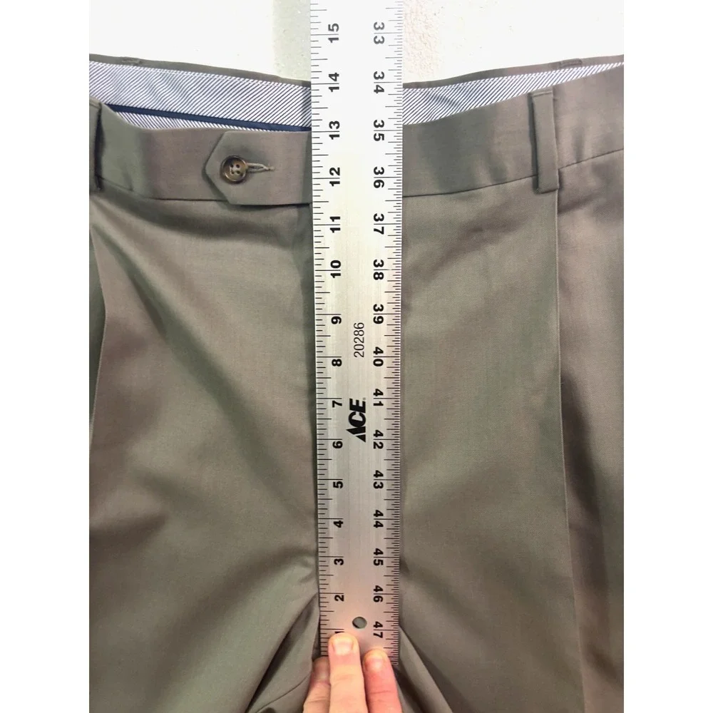 NEW Hart Schaffner Marx 40 olive green‎ dress suit pants wool high waist pleated